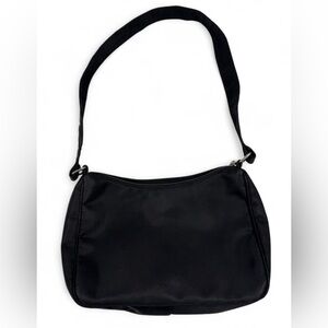 Vintage Authentic Artbag Black Nylon Shoulder Bag Made in Italy Genuine leather